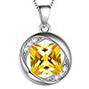 Beautlace Collier avec pierre de naissance en argent sterling 925, pendentif rond en zircone cubique, bijoux pour femmes et filles