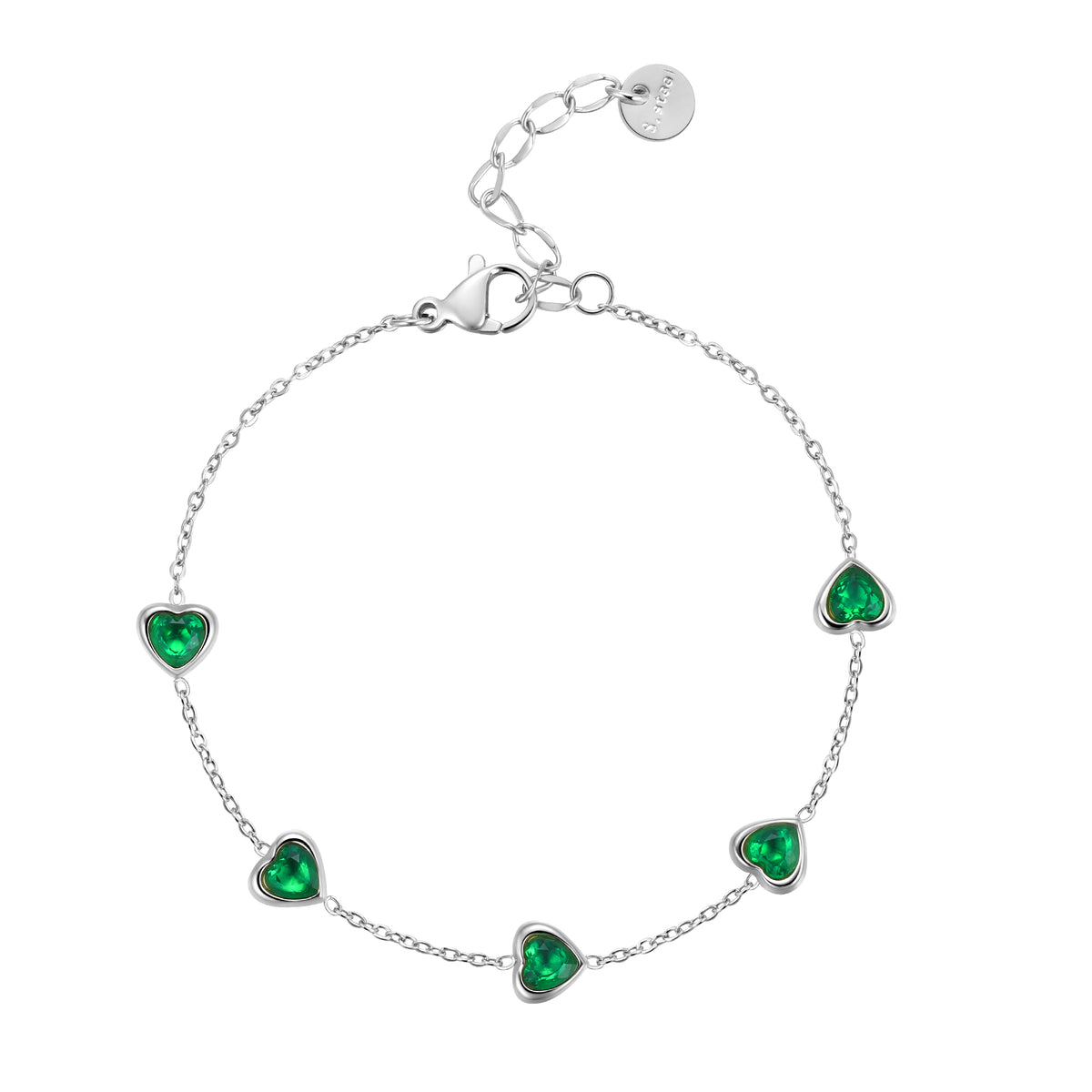 Gemstone Heart Bracelet,Dainty Multi-colors Heart CZ Charm Bracelet Jewelry Gifts for Women Girls