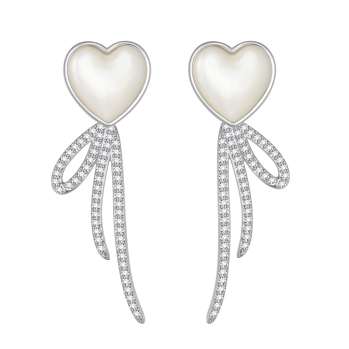Heart Earrings Studs,Versatile 2-in-1 Yellow Pearl Shell Sterling Silver Dangle Earrings Birthday/Valentines/Christmas Gifts for Women