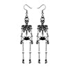 Halloween Skull Dangle Earrings - Jointed Skeleton Long Drop Earrings Stud Jewelry for Women Men