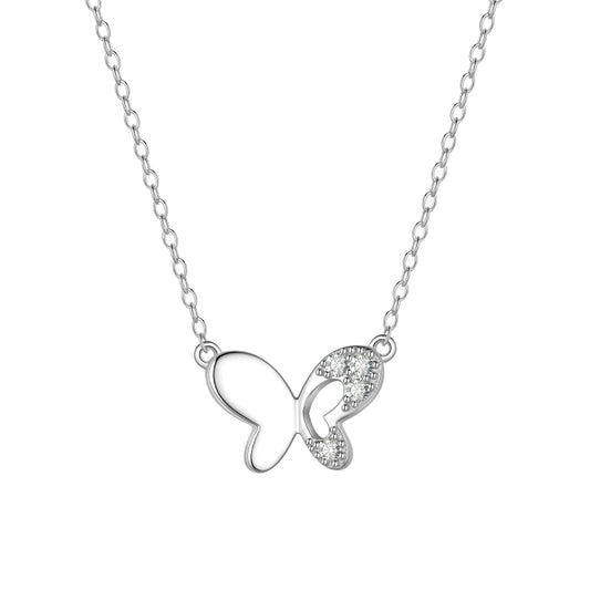 Silver/Gold Cute Butterfly Necklace,Sterling Silver Dainty Butterfly Pendant Necklaces for Women