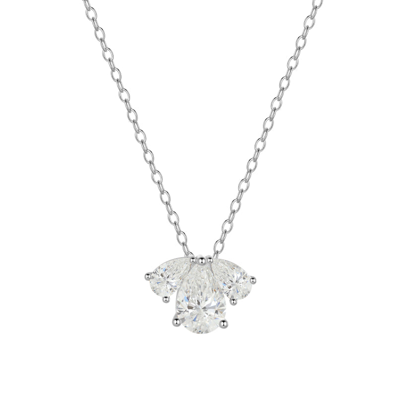 Silver / Gold Mini Dainty Necklace,Sterling Silver Pear Cubic Zirconia Cute Pendant Necklace for Women