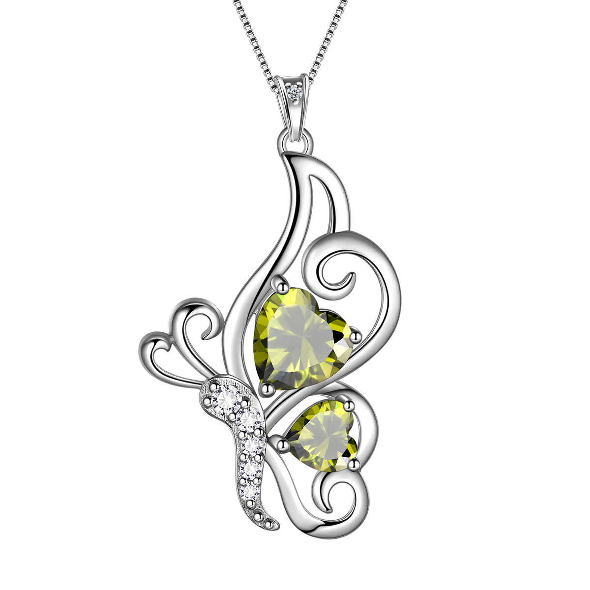 925 Sterling Silver Animal Butterflies Birthstone Pendant Necklace Fine Jewelry Anniversary Birthday Christmas Gifts for Women Girls