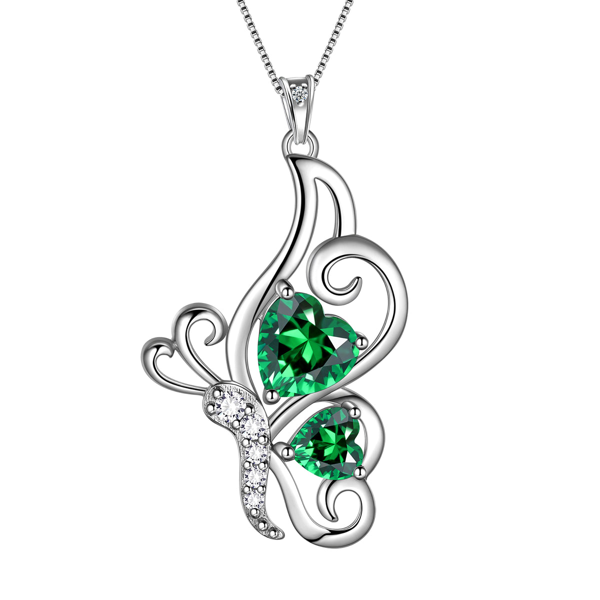 925 Sterling Silver Animal Butterflies Birthstone Pendant Necklace Fine Jewelry Anniversary Birthday Christmas Gifts for Women Girls