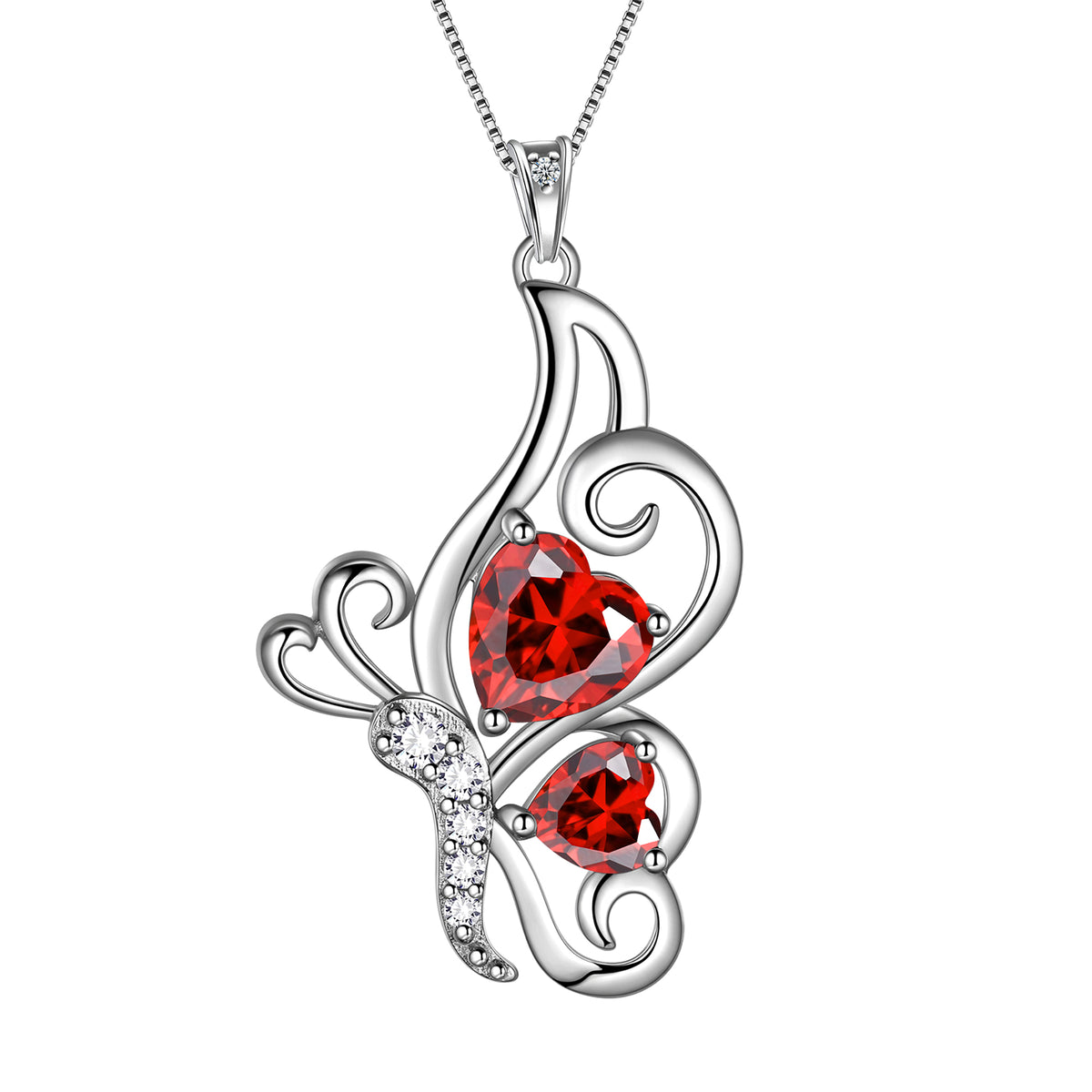 925 Sterling Silver Animal Butterflies Birthstone Pendant Necklace Fine Jewelry Anniversary Birthday Christmas Gifts for Women Girls