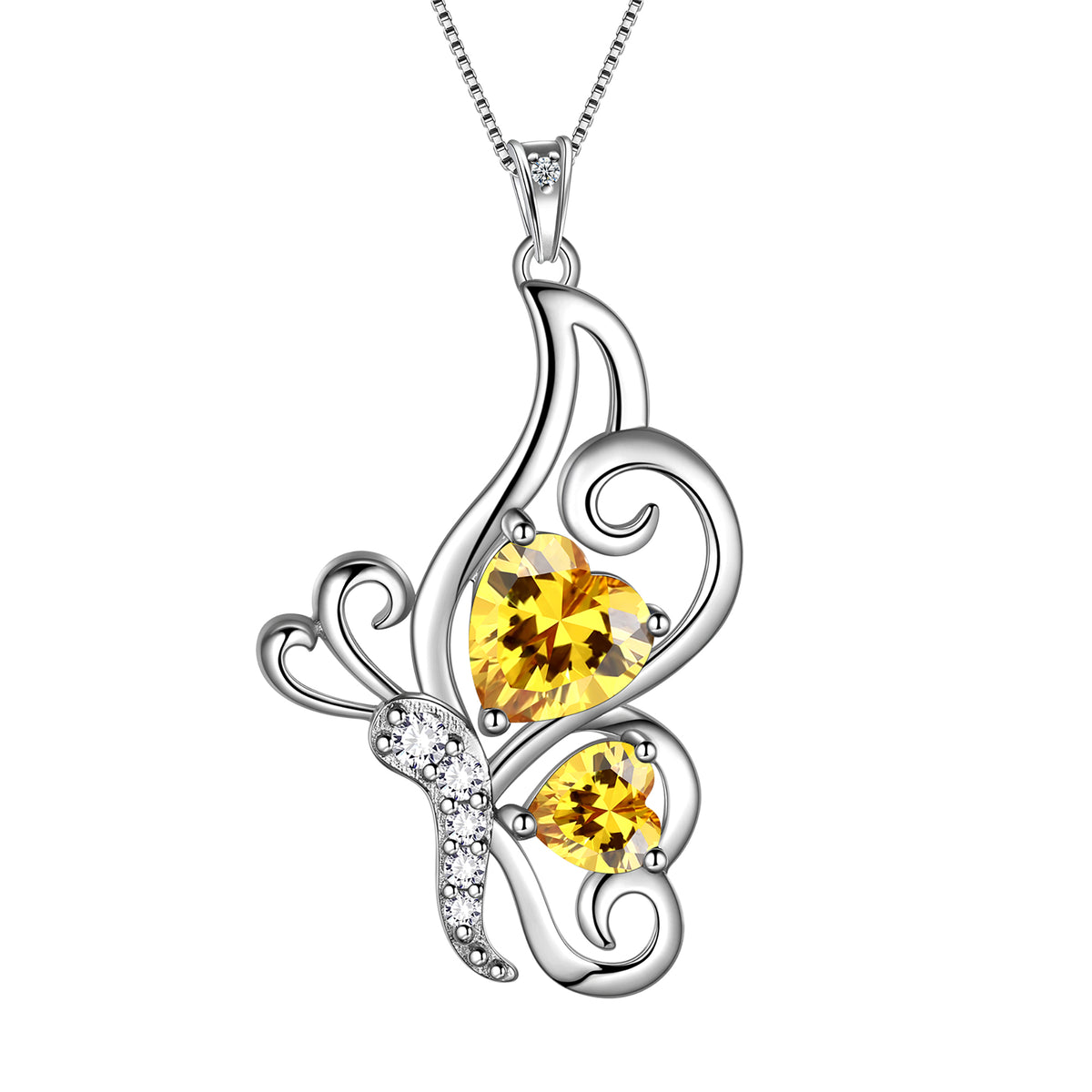925 Sterling Silver Animal Butterflies Birthstone Pendant Necklace Fine Jewelry Anniversary Birthday Christmas Gifts for Women Girls
