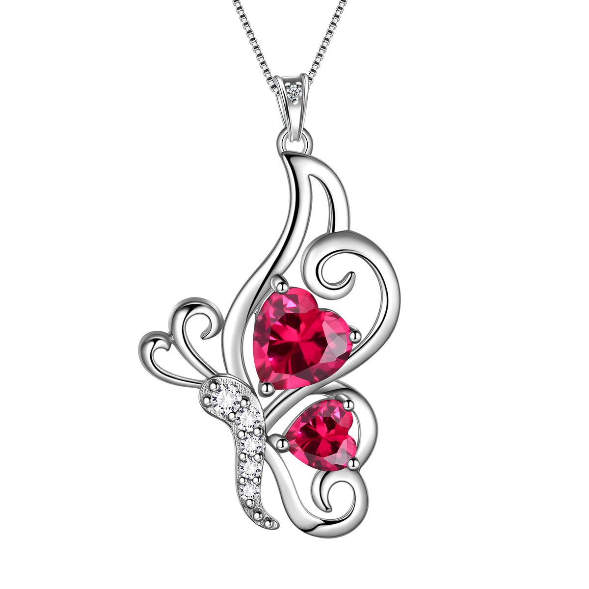 925 Sterling Silver Animal Butterflies Birthstone Pendant Necklace Fine Jewelry Anniversary Birthday Christmas Gifts for Women Girls