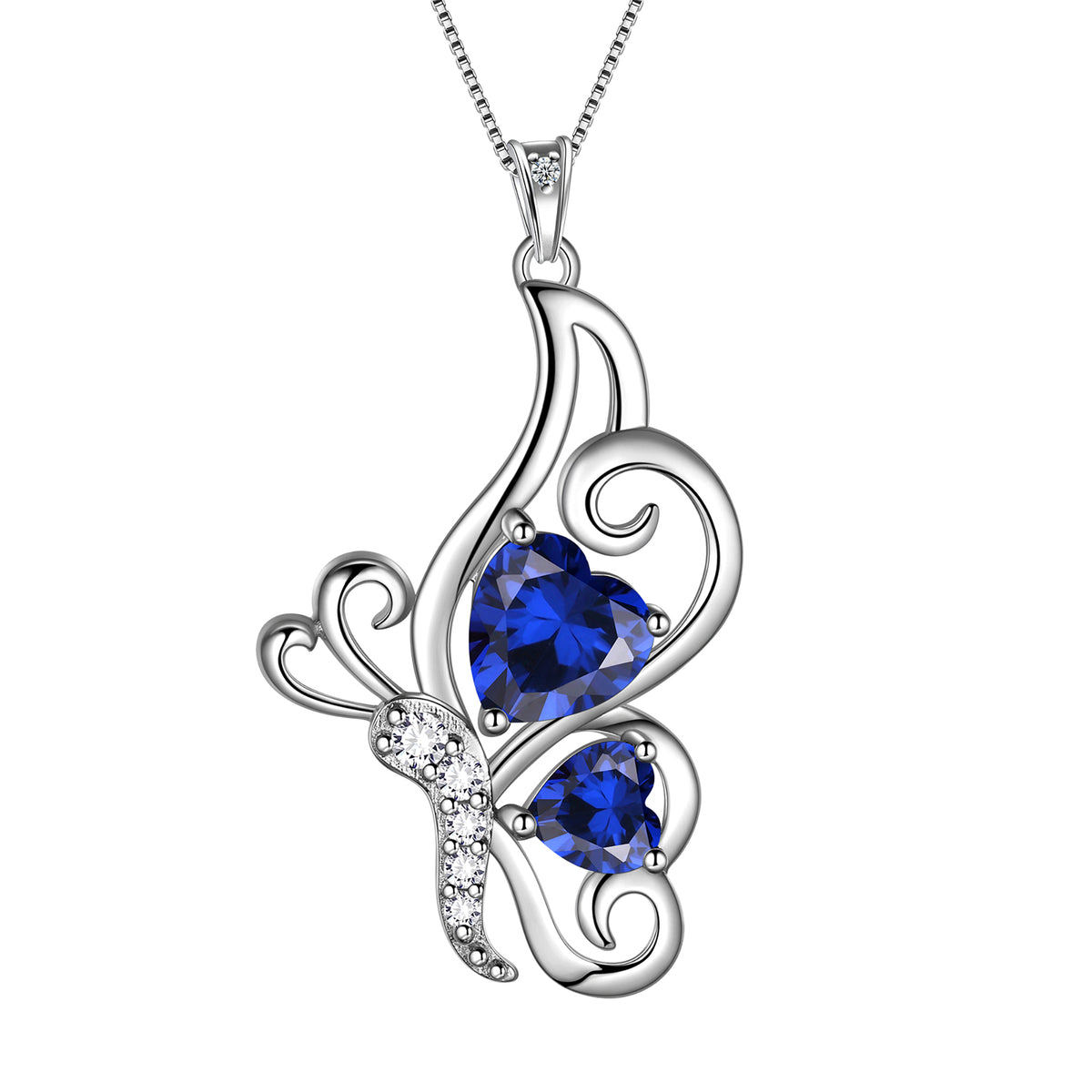 925 Sterling Silver Animal Butterflies Birthstone Pendant Necklace Fine Jewelry Anniversary Birthday Christmas Gifts for Women Girls