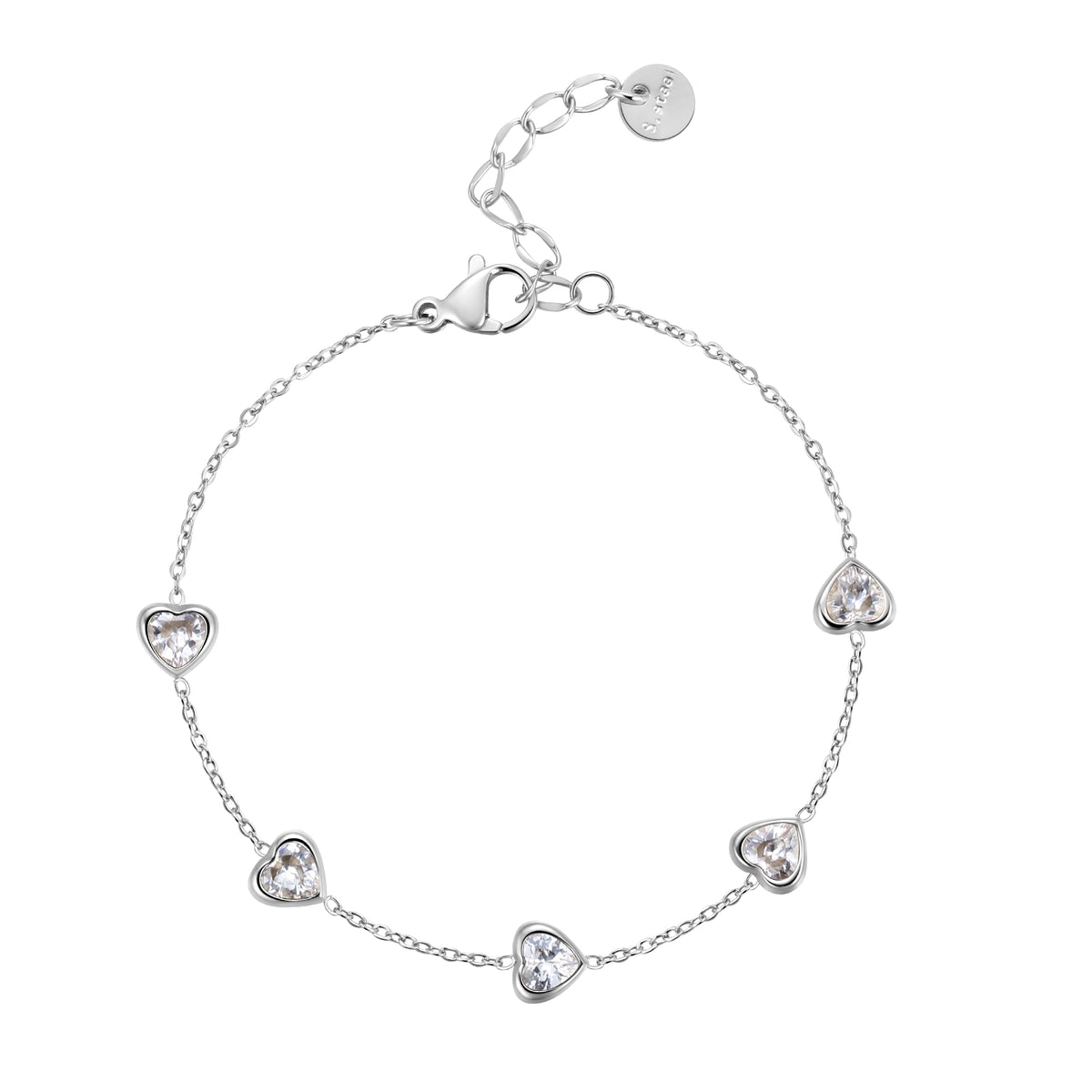 Gemstone Heart Bracelet,Dainty Multi-colors Heart CZ Charm Bracelet Jewelry Gifts for Women Girls