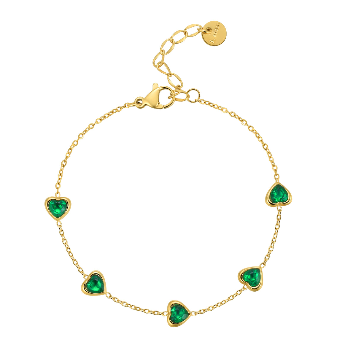 Gemstone Heart Bracelet,Dainty Multi-colors Heart CZ Charm Bracelet Jewelry Gifts for Women Girls