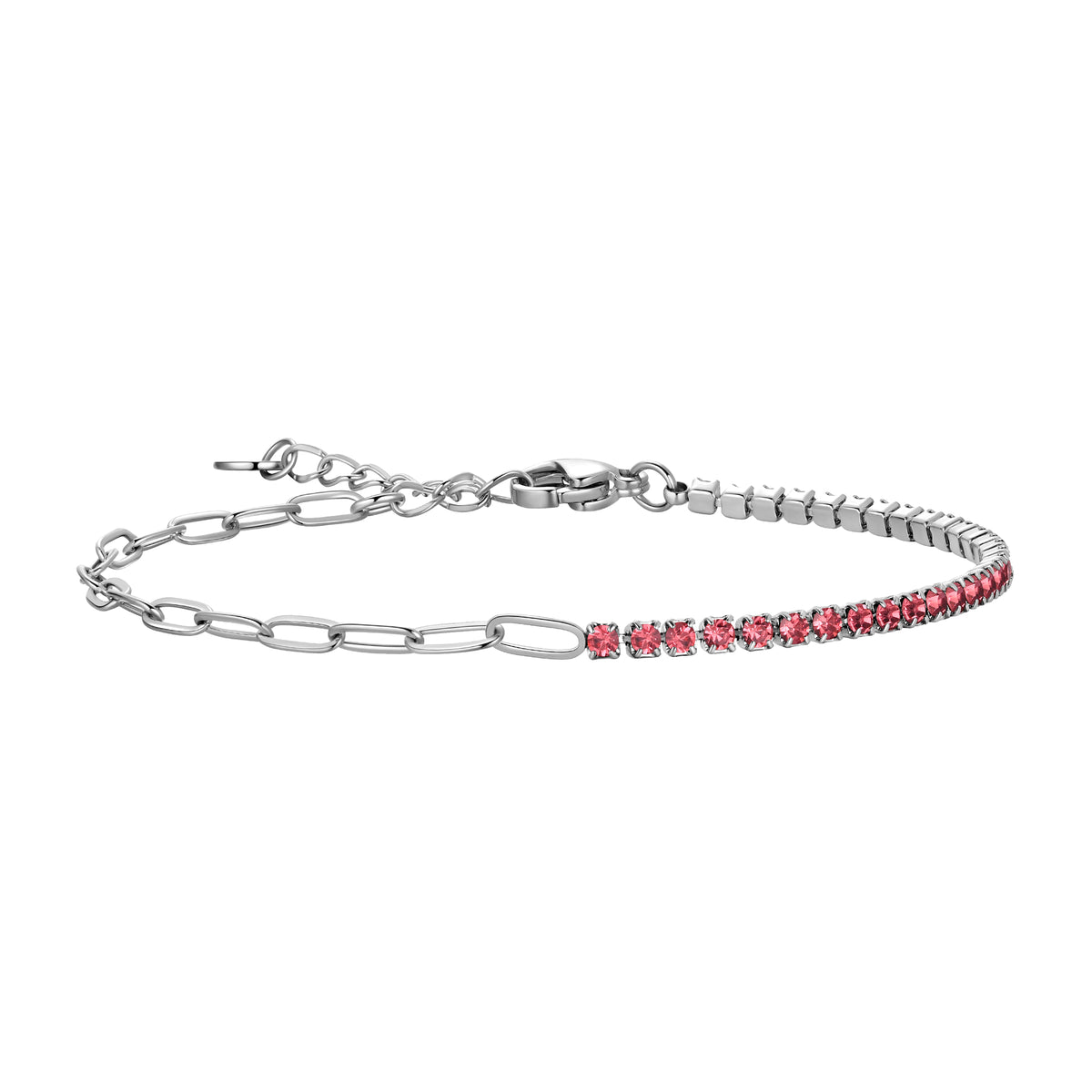 Gemstone Tenis Bracelet,18K Gold Dainty Multi-colors Cubic Zirconia Chain Link Bracelet Jewellry Gifts for Women Girls