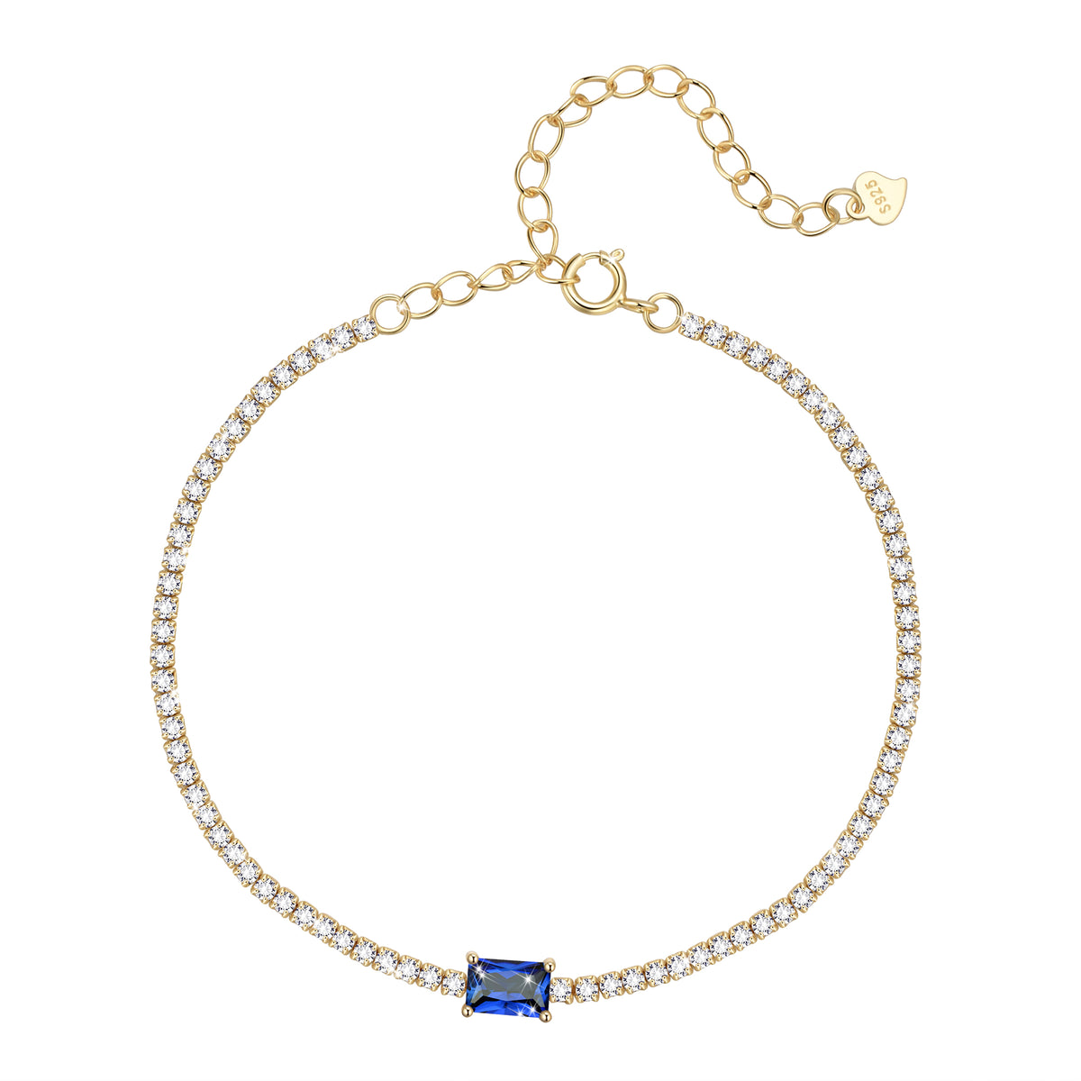 925 Sterling Silver Birthstone Tennis Bracelets,Dainty Simple Zircon Charm Link Bracelet, Jewelry Gifts for Women Girls Wife Mom