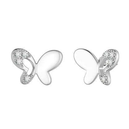 Cute Butterfly Earrings Studs,Sterling Silver Dainty Butterfly Earrings Studs for Women