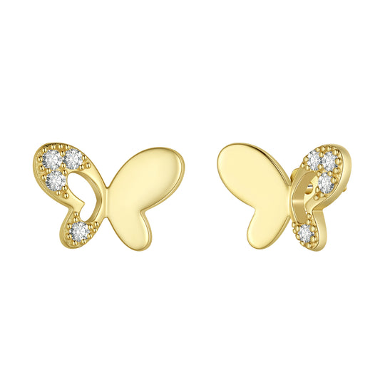 Cute Butterfly Earrings Studs,Sterling Silver Dainty Butterfly Earrings Studs for Women