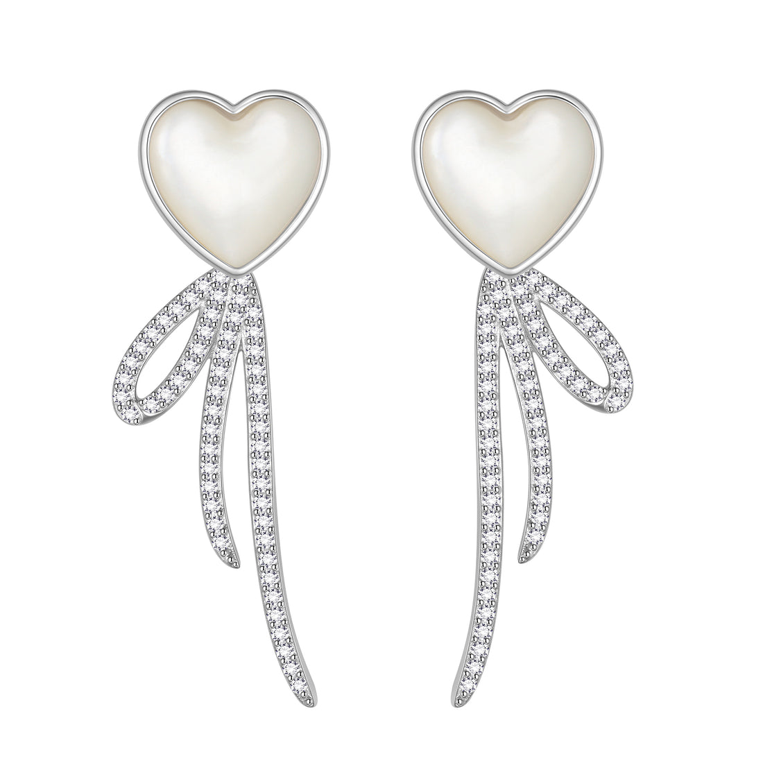 Heart Earrings Studs,Versatile 2-in-1 Yellow Pearl Shell Sterling Silver Dangle Earrings Birthday/Valentines/Christmas Gifts for Women