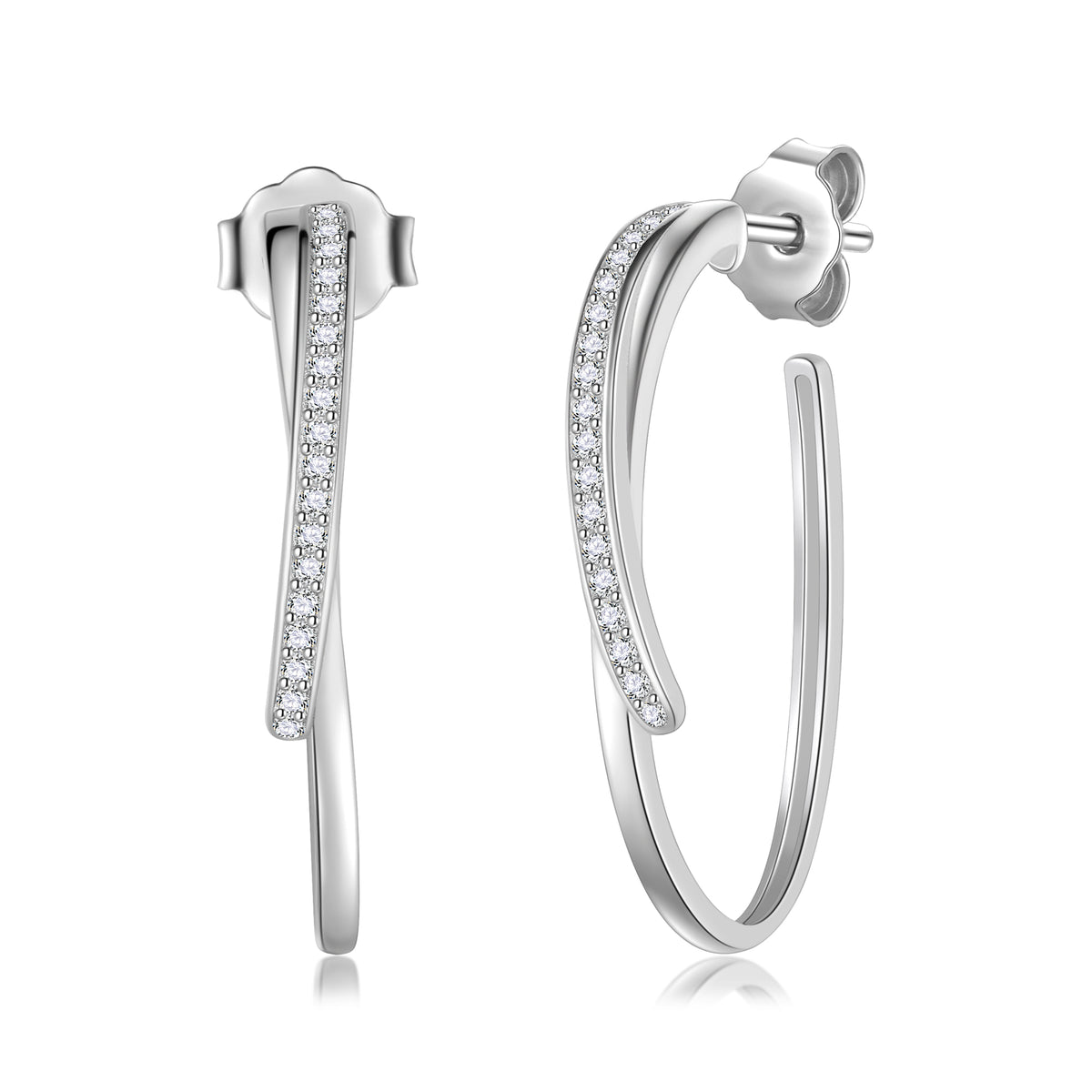 925 Sterling Silver Hoop Earrings,CZ Crystal Earrings,Fine Jewelry Anniversary Birthday Christmas Gifts for Women Girls