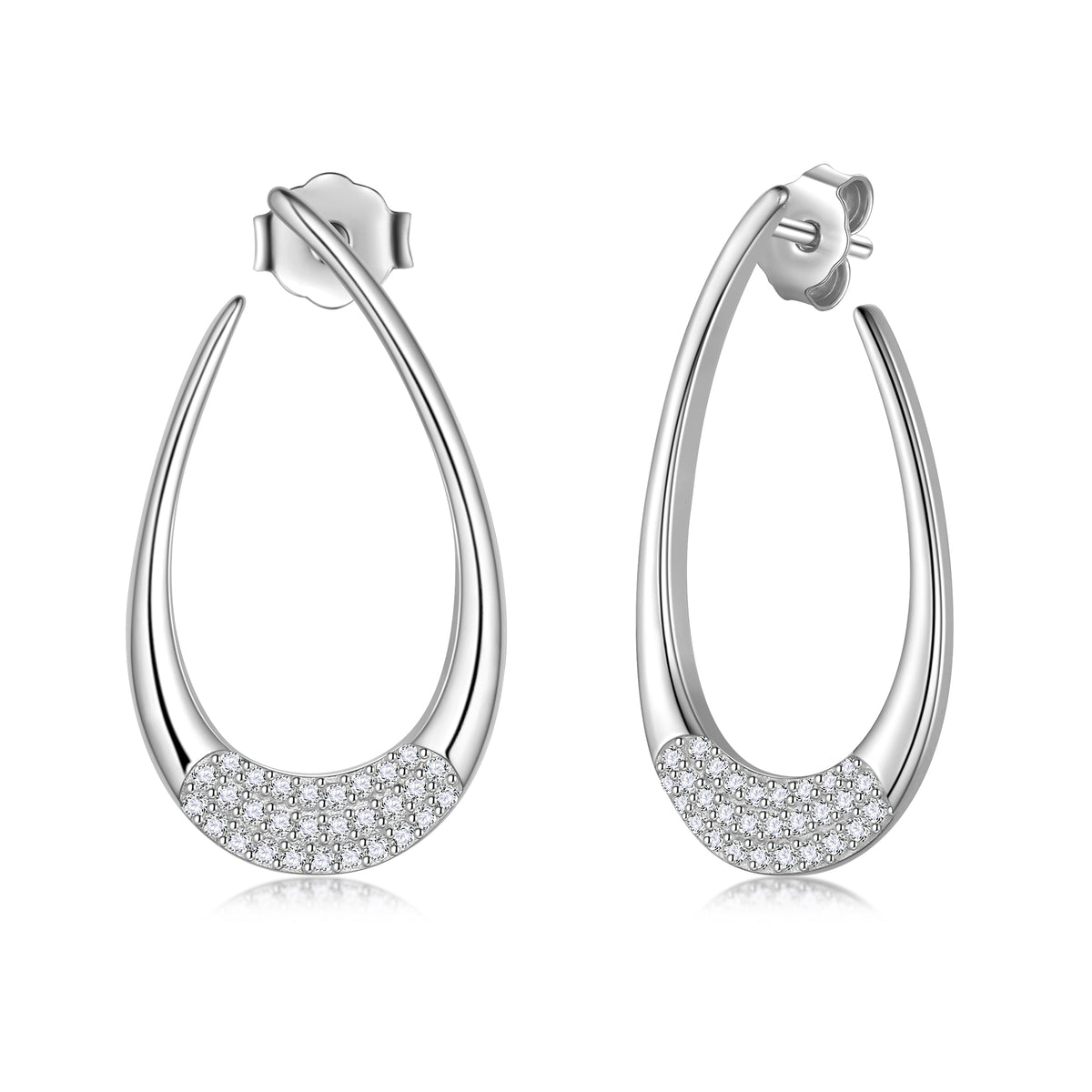 925 Sterling Silver Hoop Earrings,CZ Crystal Earrings,Fine Jewelry Anniversary Birthday Christmas Gifts for Women Girls