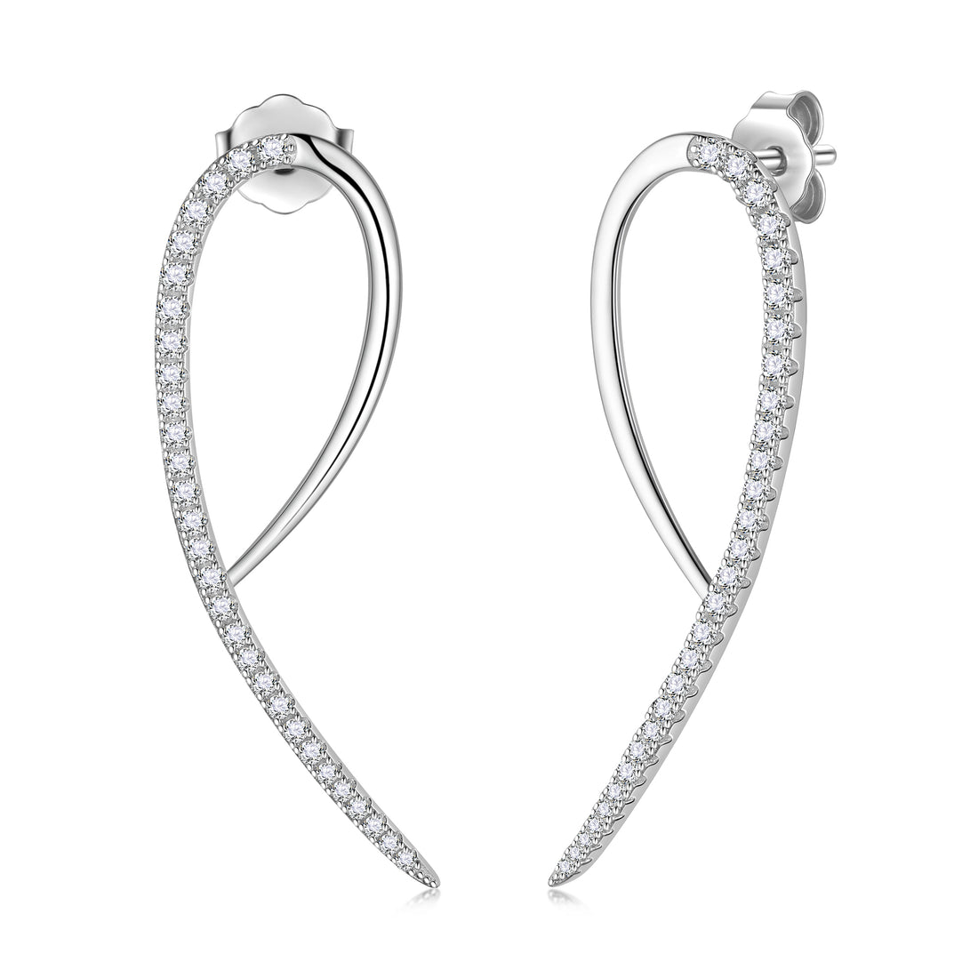 925 Sterling Silver Hoop Earrings,CZ Crystal Earrings,Fine Jewelry Anniversary Birthday Christmas Gifts for Women Girls