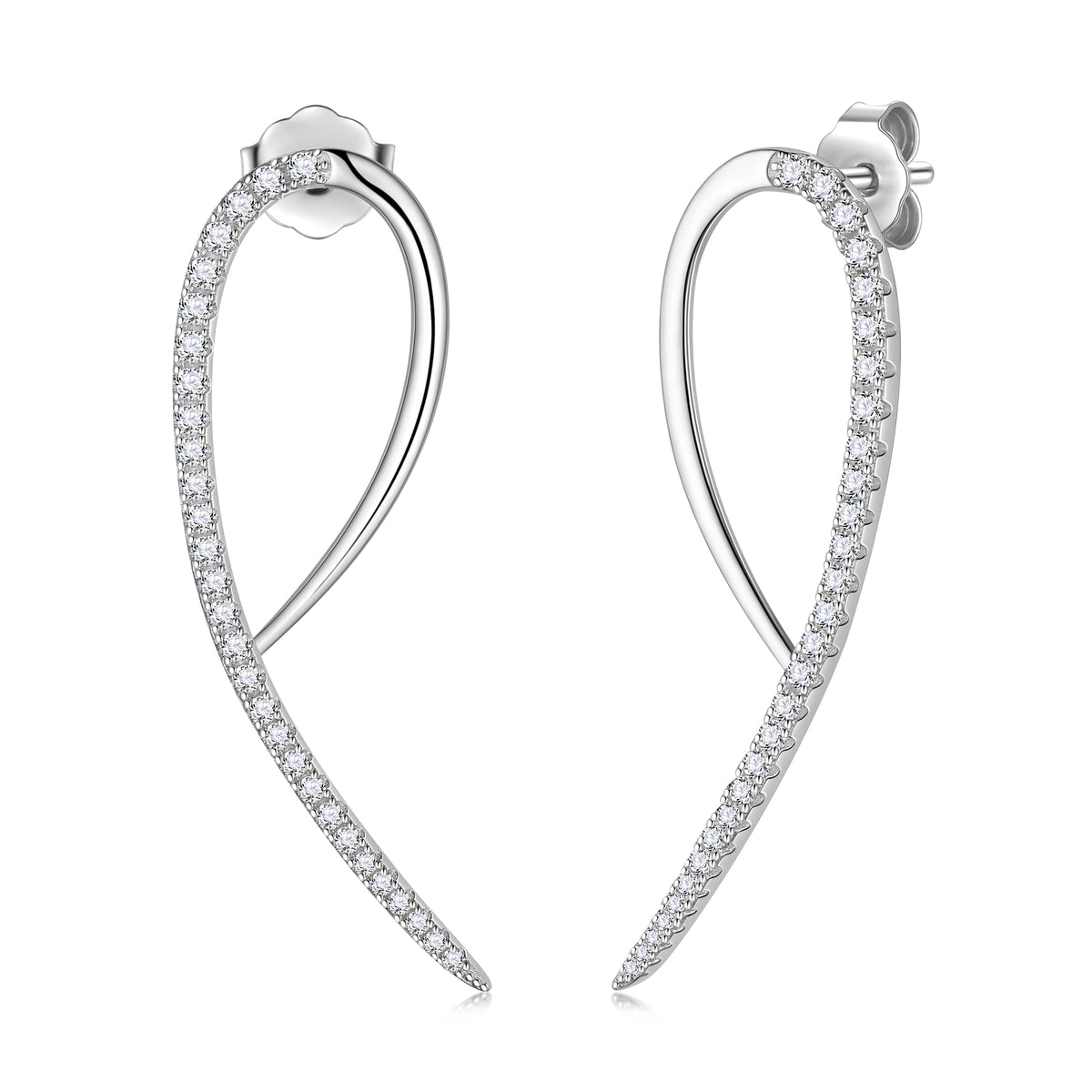 925 Sterling Silver Hoop Earrings,CZ Crystal Earrings,Fine Jewelry Anniversary Birthday Christmas Gifts for Women Girls