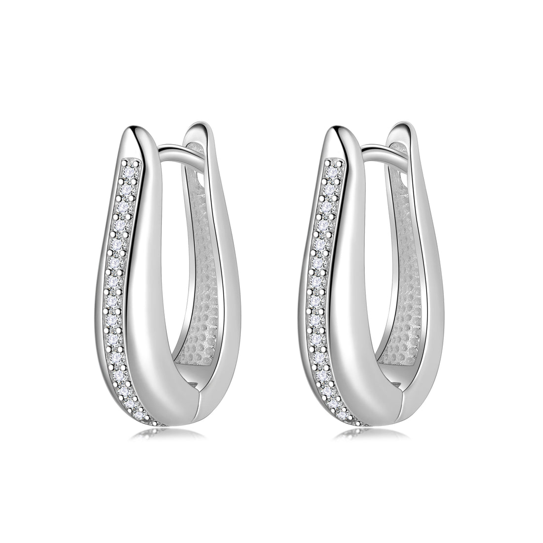 925 Sterling Silver Hoop Earrings,CZ Crystal Earrings,Fine Jewelry Anniversary Birthday Christmas Gifts for Women Girls