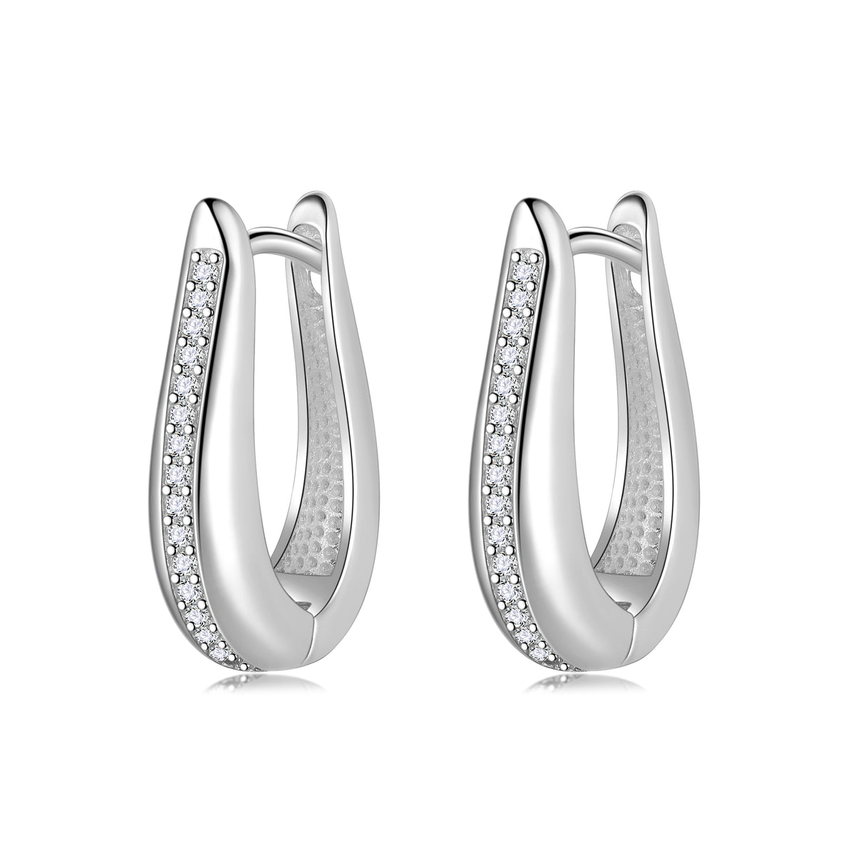 925 Sterling Silver Hoop Earrings,CZ Crystal Earrings,Fine Jewelry Anniversary Birthday Christmas Gifts for Women Girls