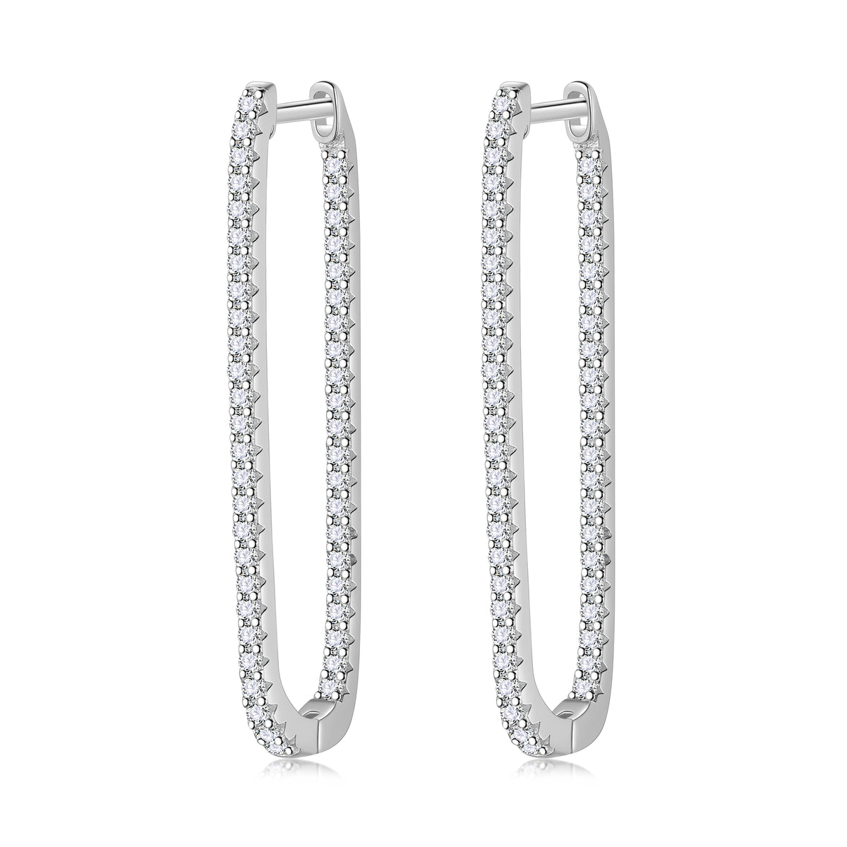 925 Sterling Silver Hoop Earrings,CZ Crystal Earrings,Fine Jewelry Anniversary Birthday Christmas Gifts for Women Girls