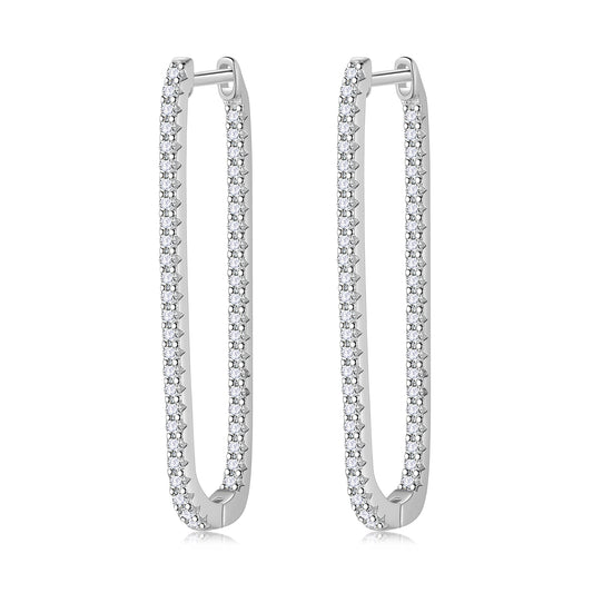 925 Sterling Silver Hoop Earrings,CZ Crystal Earrings,Fine Jewelry Anniversary Birthday Christmas Gifts for Women Girls