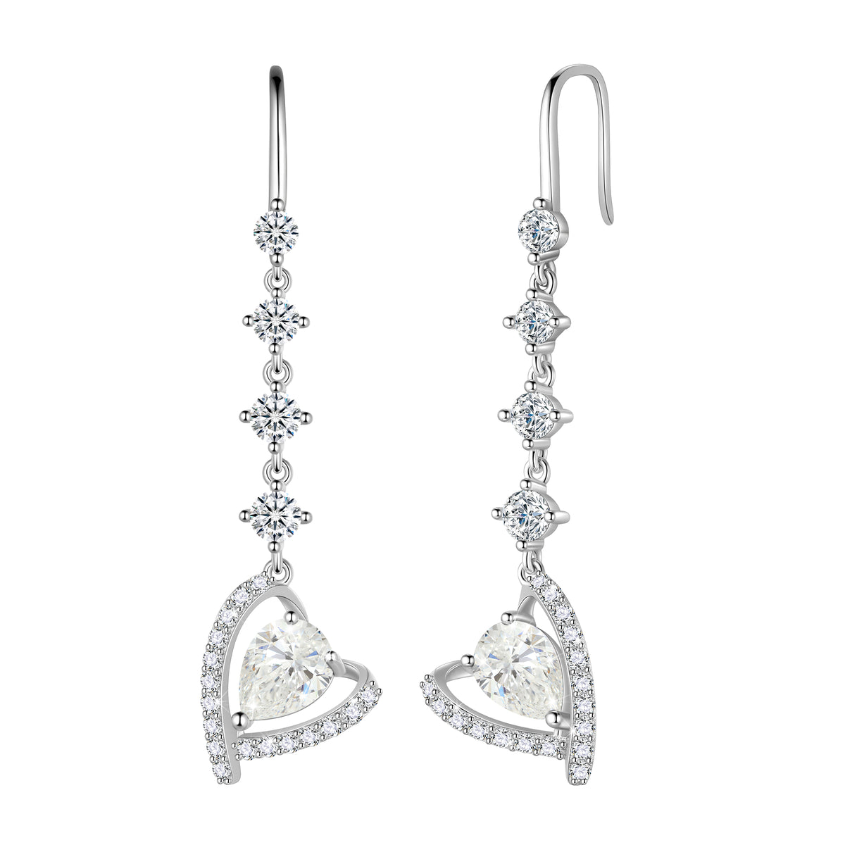 925 Sterling Silver Heart Drop Earrings,Love Heart Birthstone Dangle Earrings Jewelry Birthday Christmas Valentines Gifts for Women