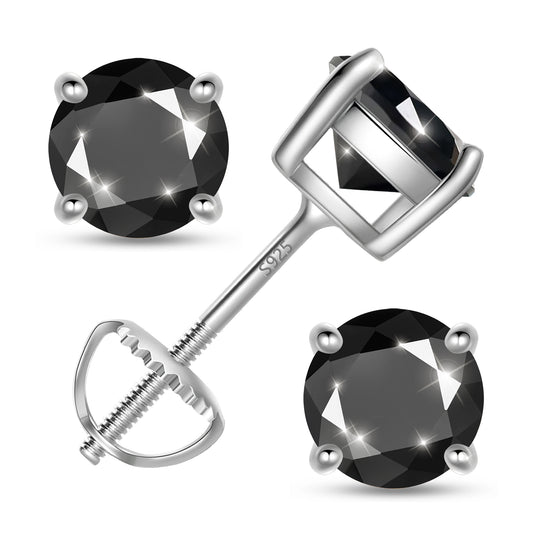 925 Sterling Silver Moissanite Stud Earrings for Women, 2 Carat GRA Certified D Color VVS1, Screw Back Simulated Diamond Jewelry Gift for Birthday, Christmas, Mother’s Day