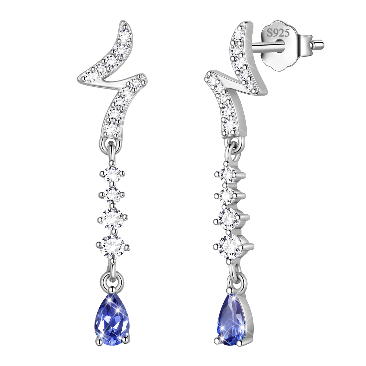 925 Sterling Silver Teardrop Stud Earrrings,May Birthstone Earrings Jewelry,Birthday Christmas Anniversary Gift for Women/Mom/Wife