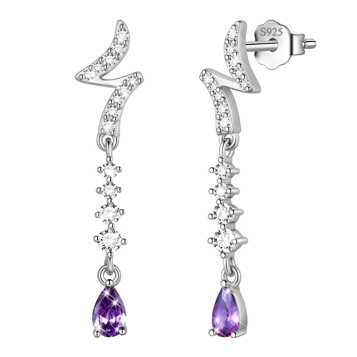 925 Sterling Silver Teardrop Stud Earrrings,May Birthstone Earrings Jewelry,Birthday Christmas Anniversary Gift for Women/Mom/Wife