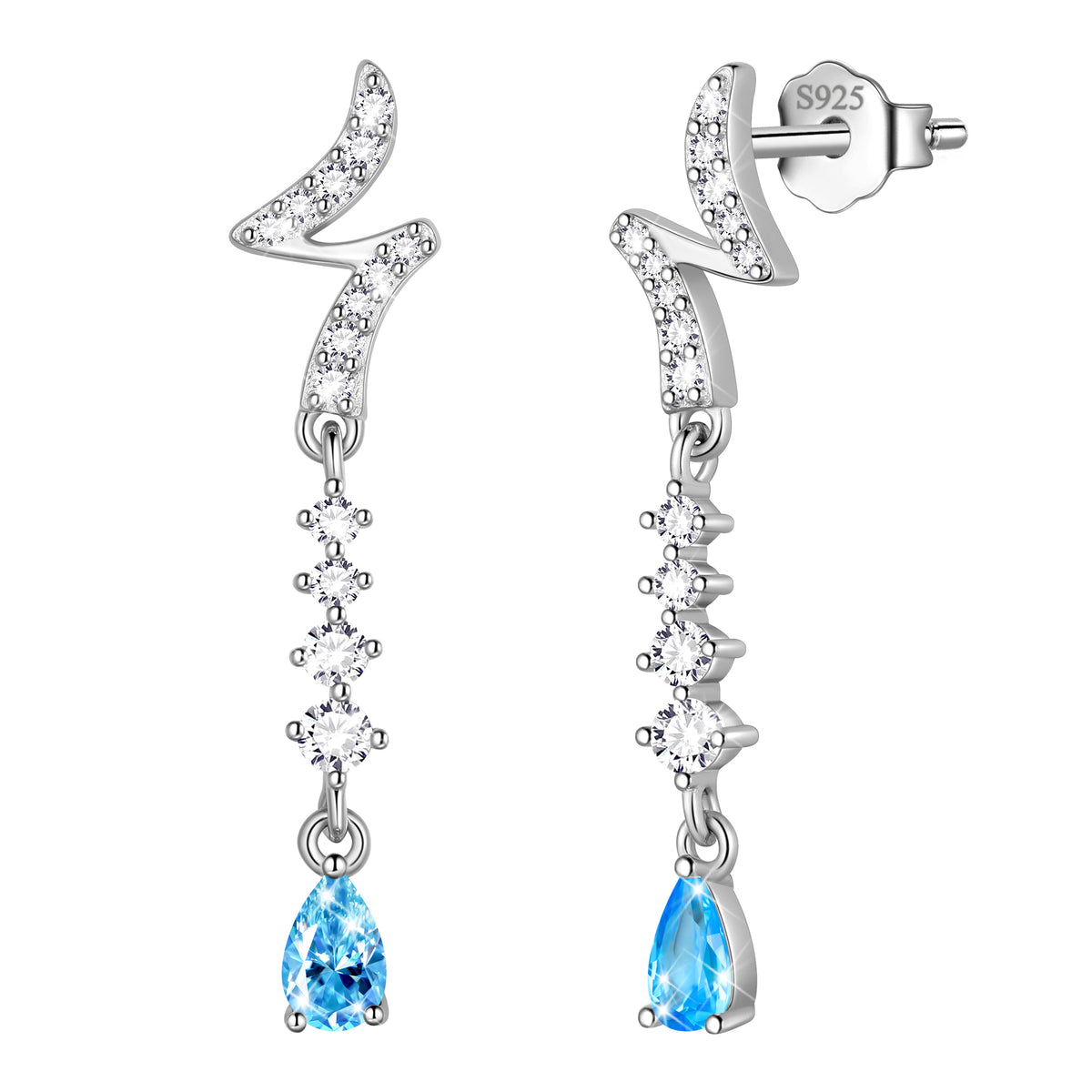 925 Sterling Silver Teardrop Stud Earrrings,May Birthstone Earrings Jewelry,Birthday Christmas Anniversary Gift for Women/Mom/Wife