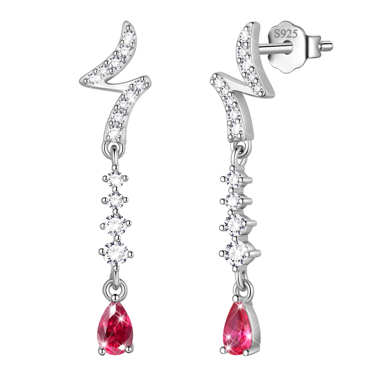 925 Sterling Silver Teardrop Stud Earrrings,May Birthstone Earrings Jewelry,Birthday Christmas Anniversary Gift for Women/Mom/Wife