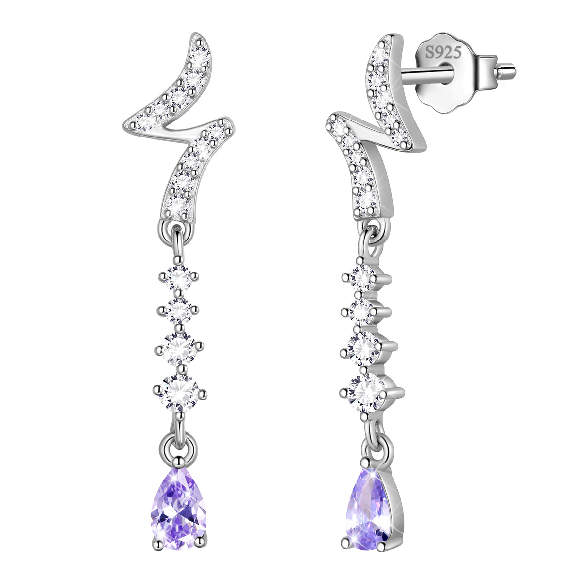 925 Sterling Silver Teardrop Stud Earrrings,May Birthstone Earrings Jewelry,Birthday Christmas Anniversary Gift for Women/Mom/Wife