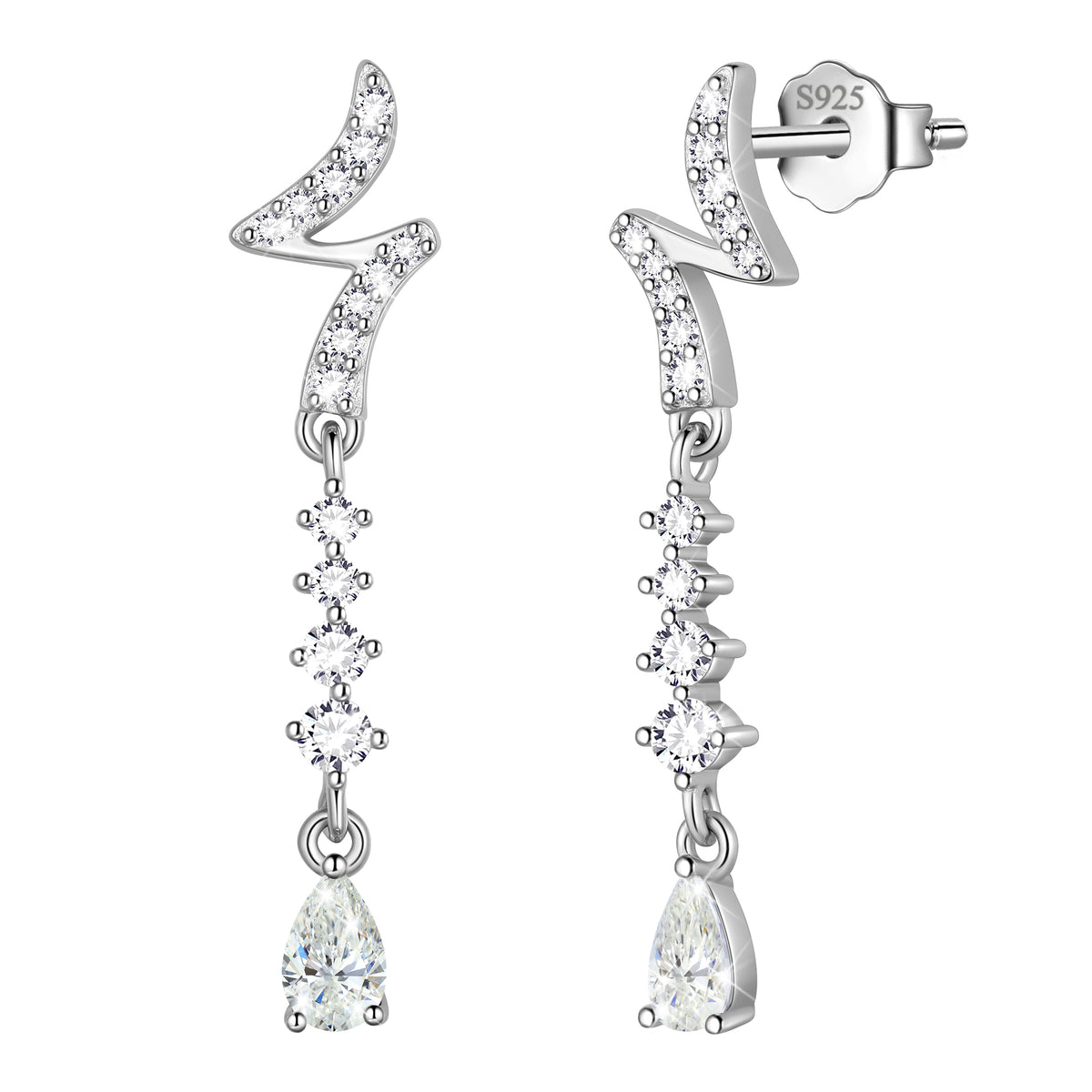 925 Sterling Silver Teardrop Stud Earrrings,May Birthstone Earrings Jewelry,Birthday Christmas Anniversary Gift for Women/Mom/Wife