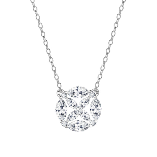 Cute Danity Bar Necklace,Sterling Silver Delicate Trendy Cubic Zirconia Pendant Necklace for Women