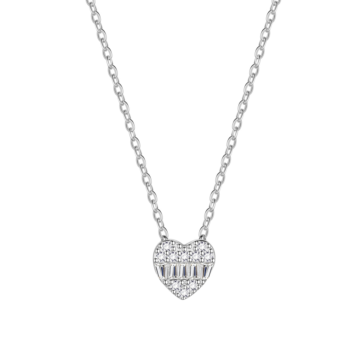14K Gold Mini Dainty Heart Necklace,Sterling Silver Cubic Zirconia Cute Heart Pendant Necklace for Women Girls