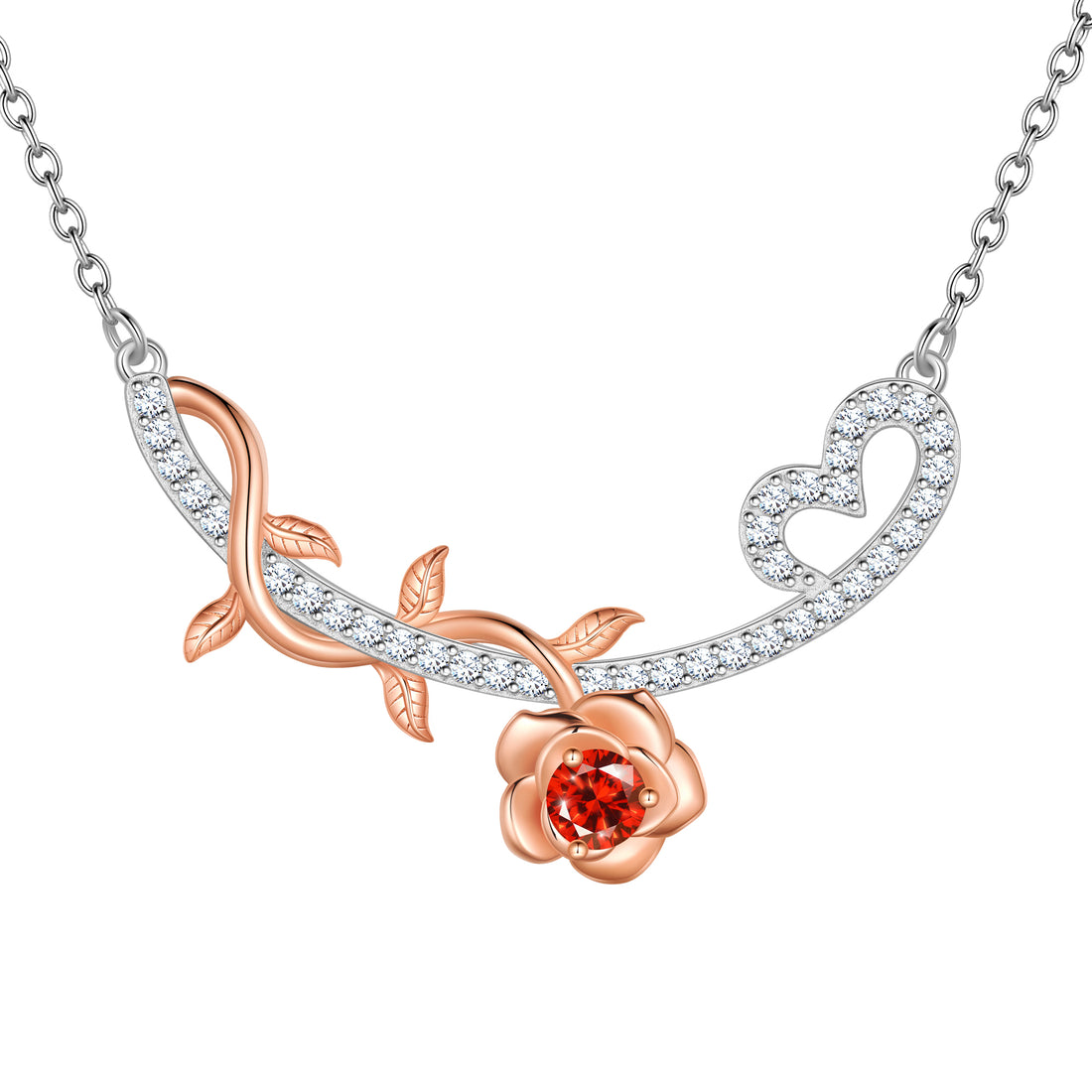 1/3 Carat Moissanite Necklace,D VVS1 18K White Gold over Stering Silver Rose Round Cut Simulated Diamond Pendant Necklace Jewelry Birthday Christmas Mother's Day Gifts for Women Mom