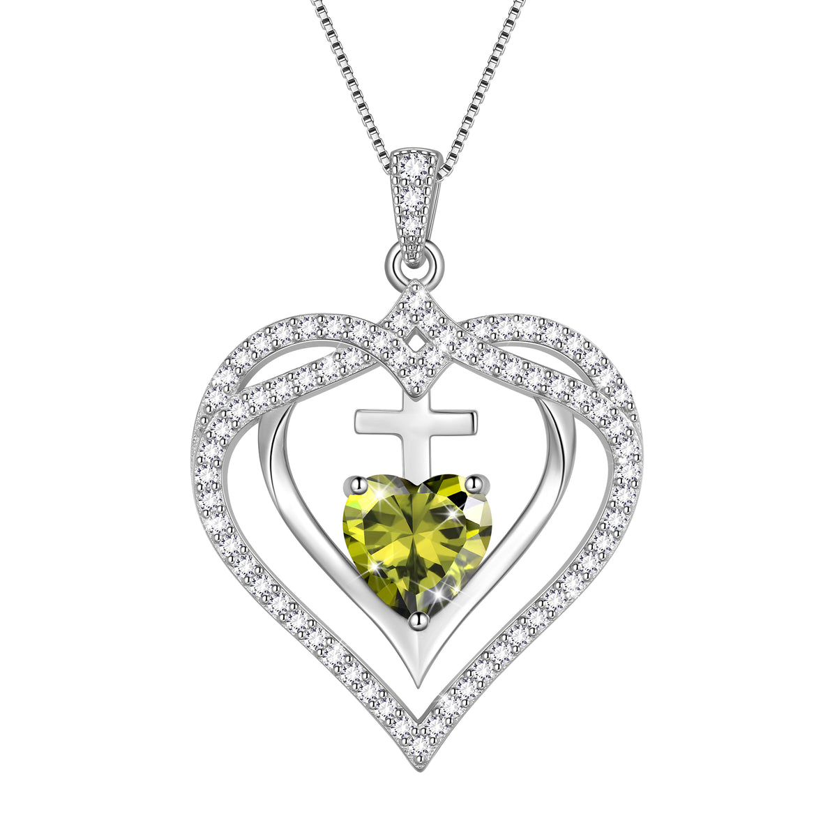 925 Sterling Silver Cross Necklace,March Birthstone Heart Pendant Necklace Jewelry Birthday Christmas Mothers Day Gifts for Women Mom
