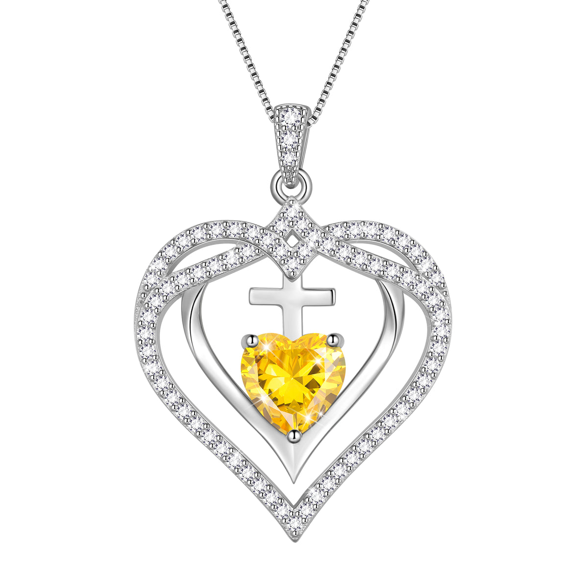 925 Sterling Silver Cross Necklace,March Birthstone Heart Pendant Necklace Jewelry Birthday Christmas Mothers Day Gifts for Women Mom