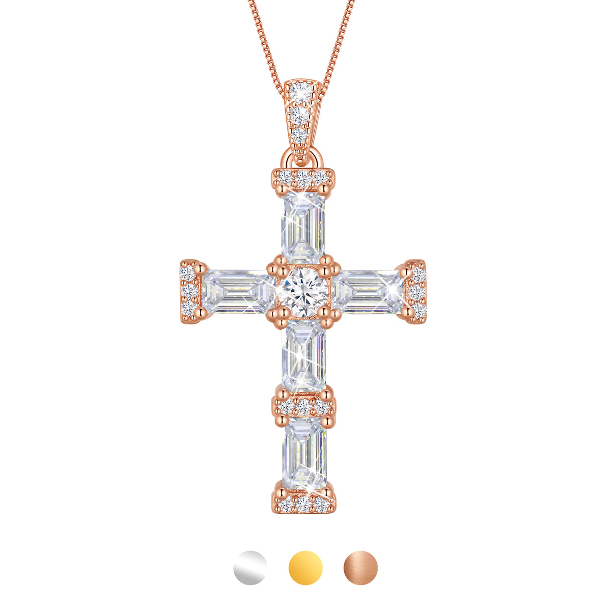 Beautlace Cross Necklace for Women,925 Sterling Silver Plated Cross Pendant,Birthstone Christian Necklace Jewelry Gift for Mom Wife Girlfriend Birthday Mother’s Day Christmas