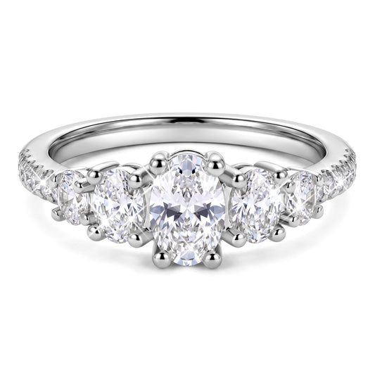 Beautlace Oval Cut Ring for Women ,5A CZ Solitaire Promise Engagement Ring Dainty Stackable Non Tarnish Wedding Anniversary Christmas Birthday Gift for Her Wife Girlfriend