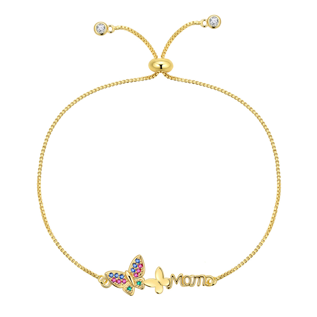 14K Gold Plated Heart Bracelet,Adjustable Mama Bracelet Link Mothers Day Gifts for Women Mom