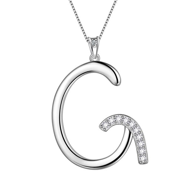 Beautlace Collier avec lettres initiales – Argent sterling 925 avec pendentif personnalisé avec nom de l'alphabet et cristal CZ, bijoux pour la fête des mères, la Saint-Valentin, Noël, un anniversaire, pour sa maman, sa femme, sa petite amie 