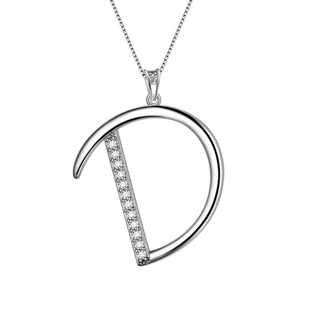 Beautlace Collier avec lettres initiales – Argent sterling 925 avec pendentif personnalisé avec nom de l'alphabet et cristal CZ, bijoux pour la fête des mères, la Saint-Valentin, Noël, un anniversaire, pour sa maman, sa femme, sa petite amie 