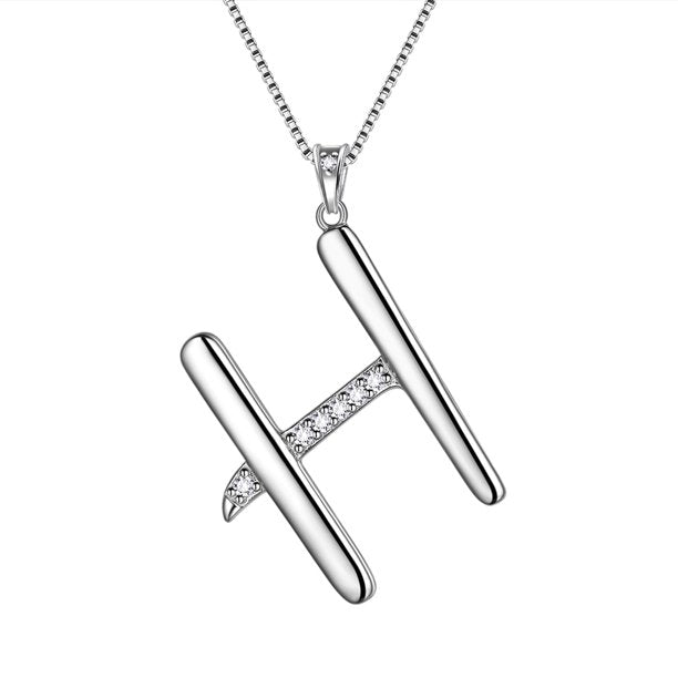 Beautlace Collier avec lettres initiales – Argent sterling 925 avec pendentif personnalisé avec nom de l'alphabet et cristal CZ, bijoux pour la fête des mères, la Saint-Valentin, Noël, un anniversaire, pour sa maman, sa femme, sa petite amie 
