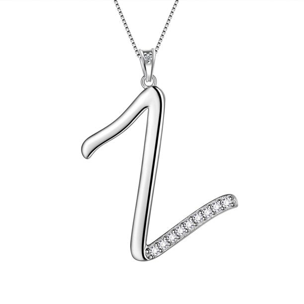 Beautlace Collier avec lettres initiales – Argent sterling 925 avec pendentif personnalisé avec nom de l'alphabet et cristal CZ, bijoux pour la fête des mères, la Saint-Valentin, Noël, un anniversaire, pour sa maman, sa femme, sa petite amie 