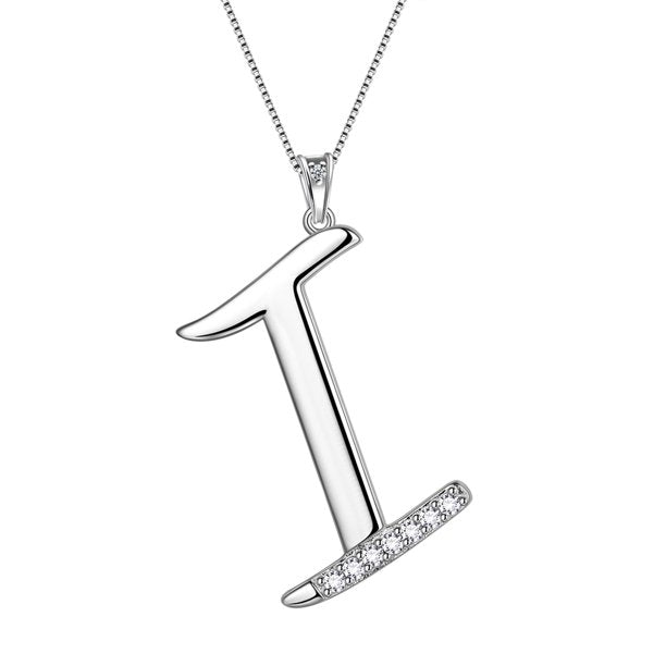 Beautlace Collier avec lettres initiales – Argent sterling 925 avec pendentif personnalisé avec nom de l'alphabet et cristal CZ, bijoux pour la fête des mères, la Saint-Valentin, Noël, un anniversaire, pour sa maman, sa femme, sa petite amie 