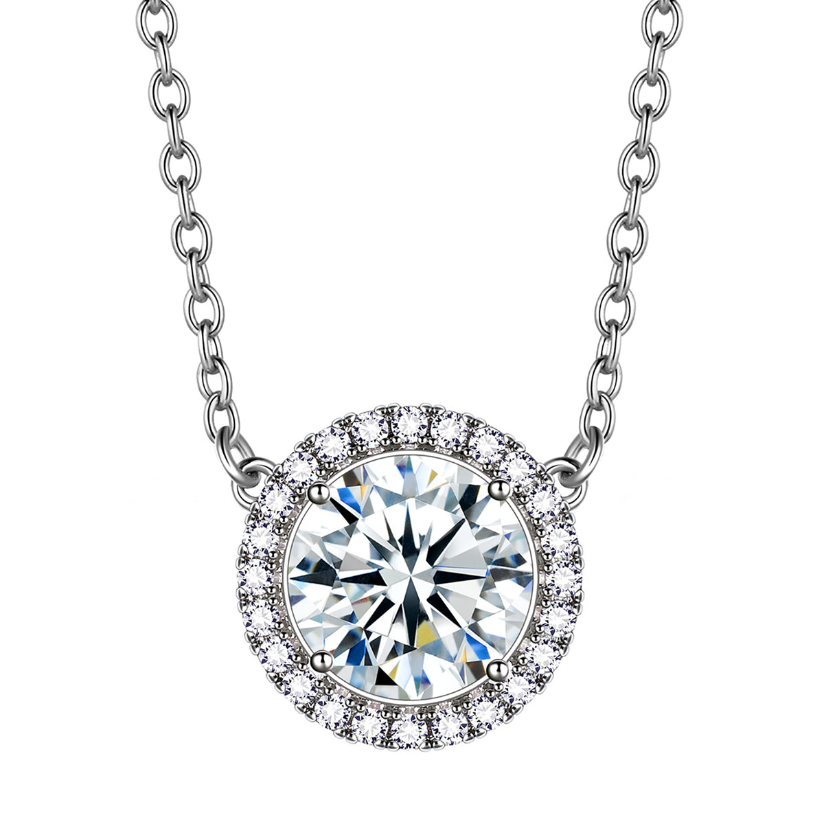 Beautlace Colliers avec pierre de naissance plaqué argent, pendentif de forme ronde, collier avec pierre de naissance, bijoux cadeaux d'anniversaire pour hommes et femmes