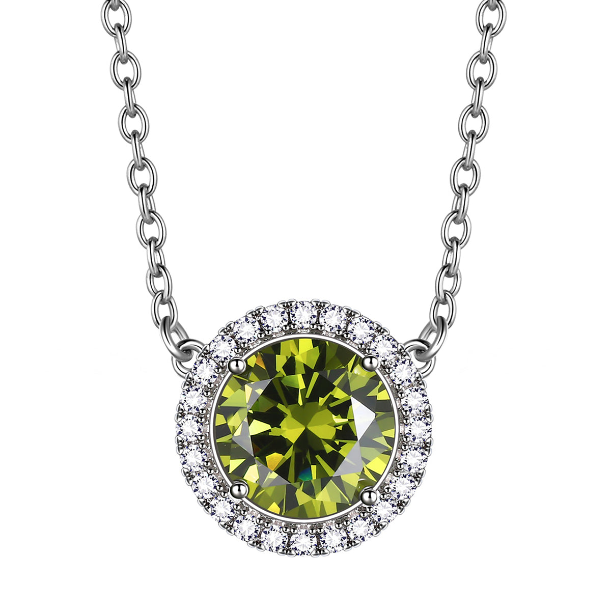 Beautlace Colliers avec pierre de naissance plaqué argent, pendentif de forme ronde, collier avec pierre de naissance, bijoux cadeaux d'anniversaire pour hommes et femmes